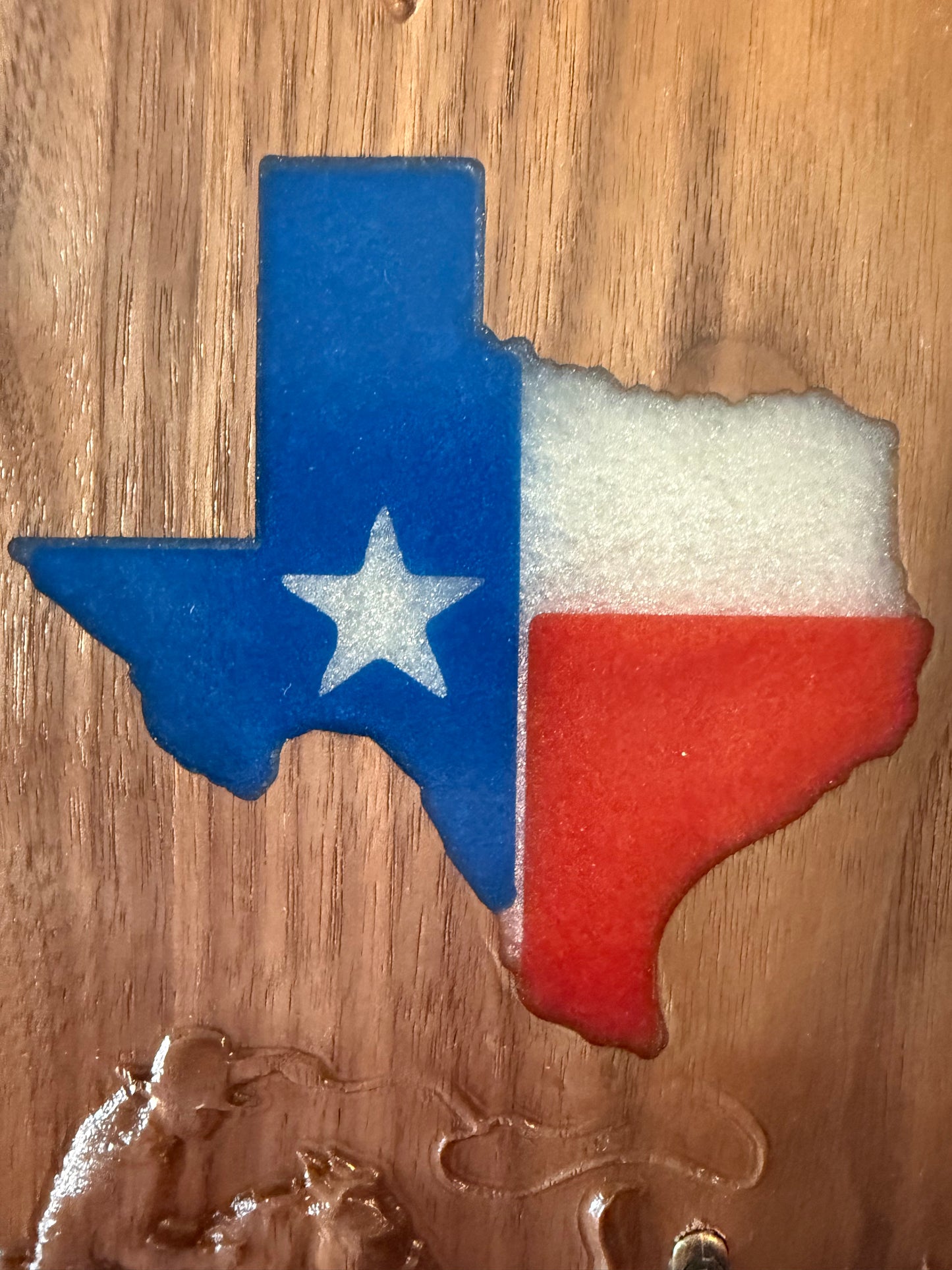 Walnut Texas Key Rack With Epoxy Inlay