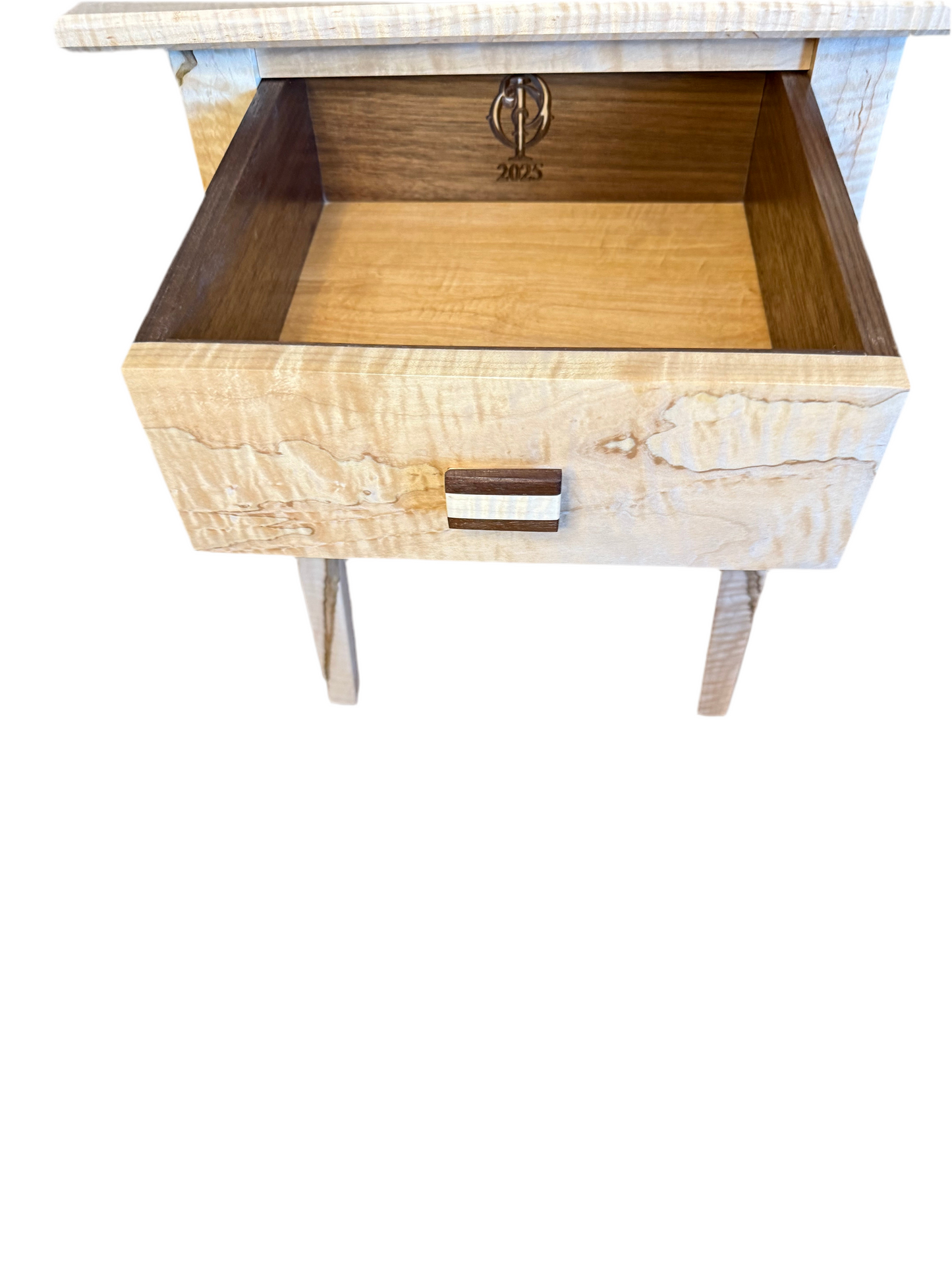 Walnut End and Curly Maple End Table/ Night Stand