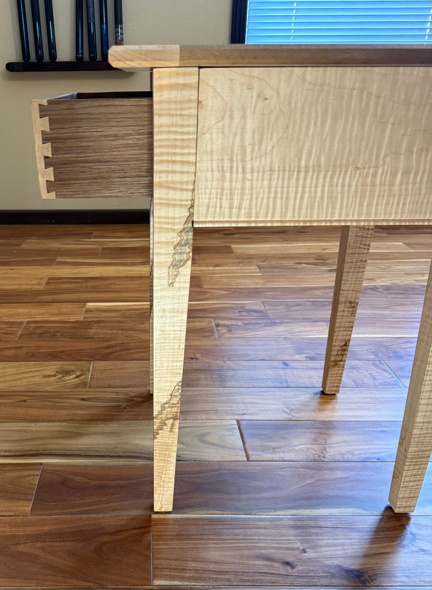 Walnut End and Curly Maple End Table/ Night Stand