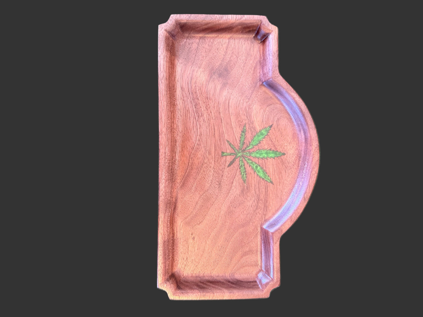 Curly Walnut Rolling Tray-  "The Mini" Crafted Preparation Tray