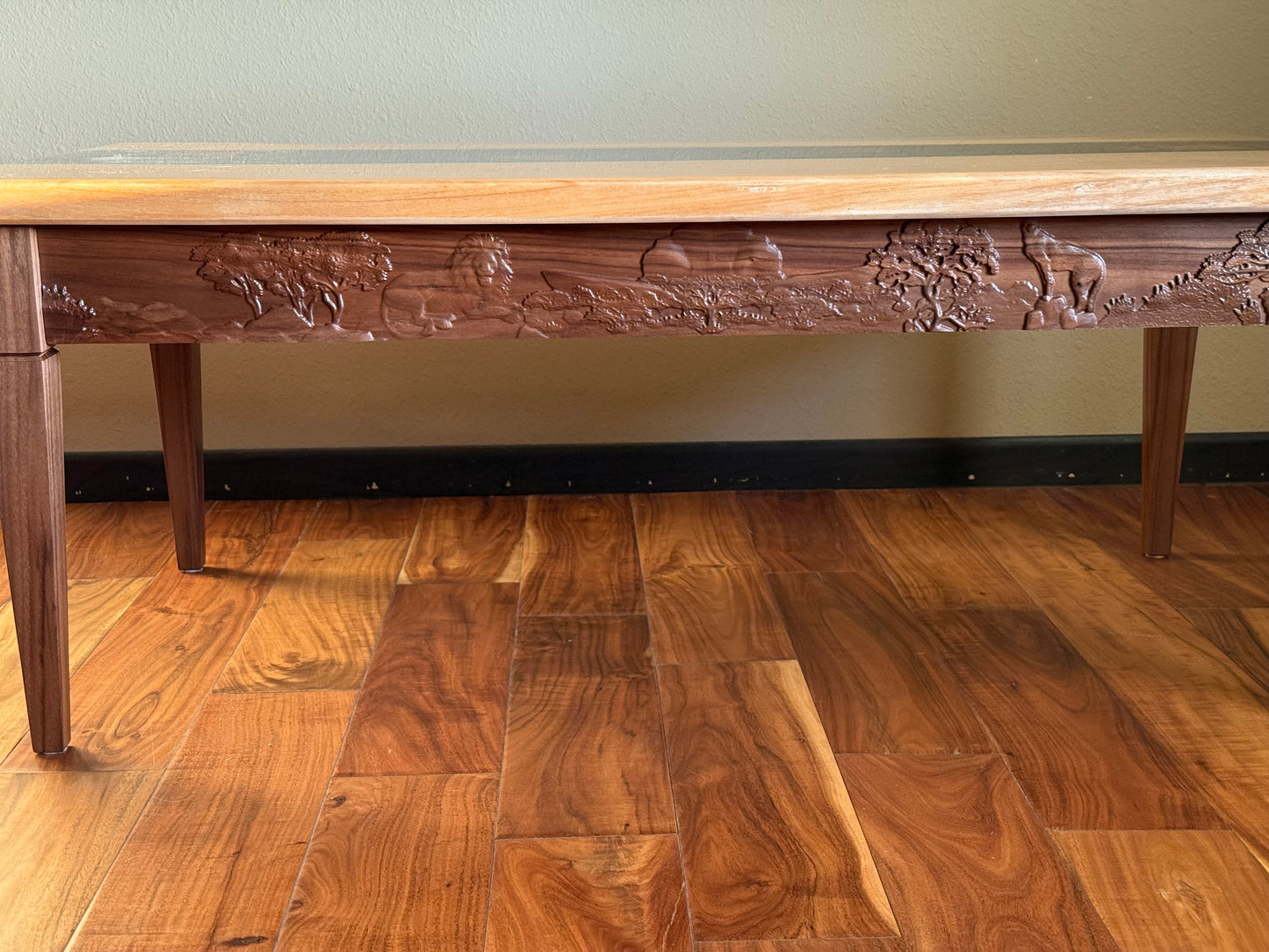 Ash and Walnut Epoxy River Coffee Table