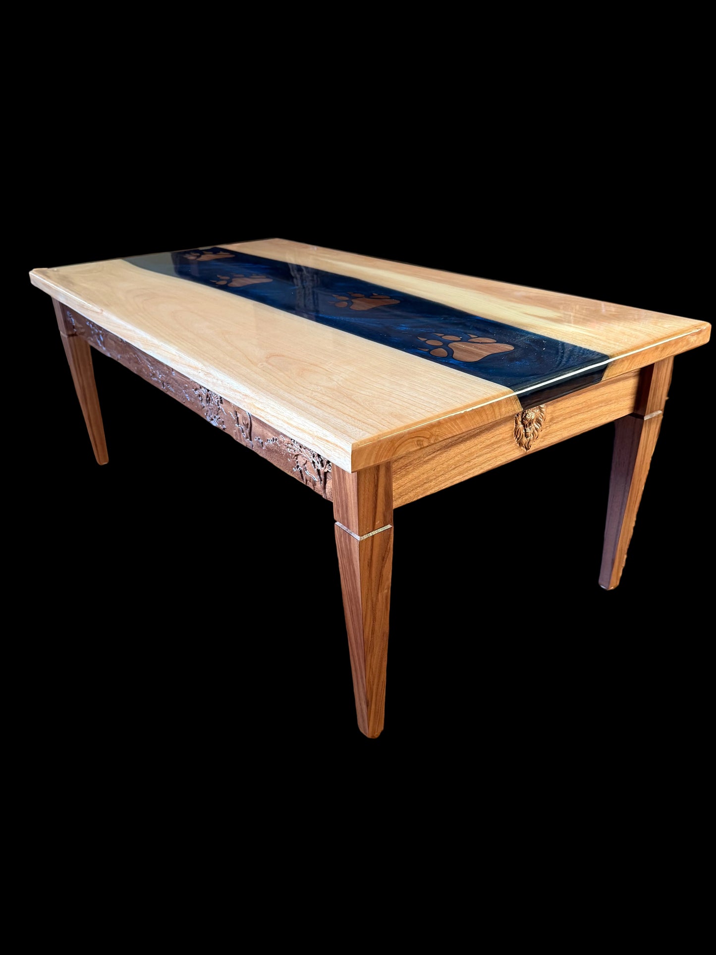 Ash and Walnut Epoxy River Coffee Table