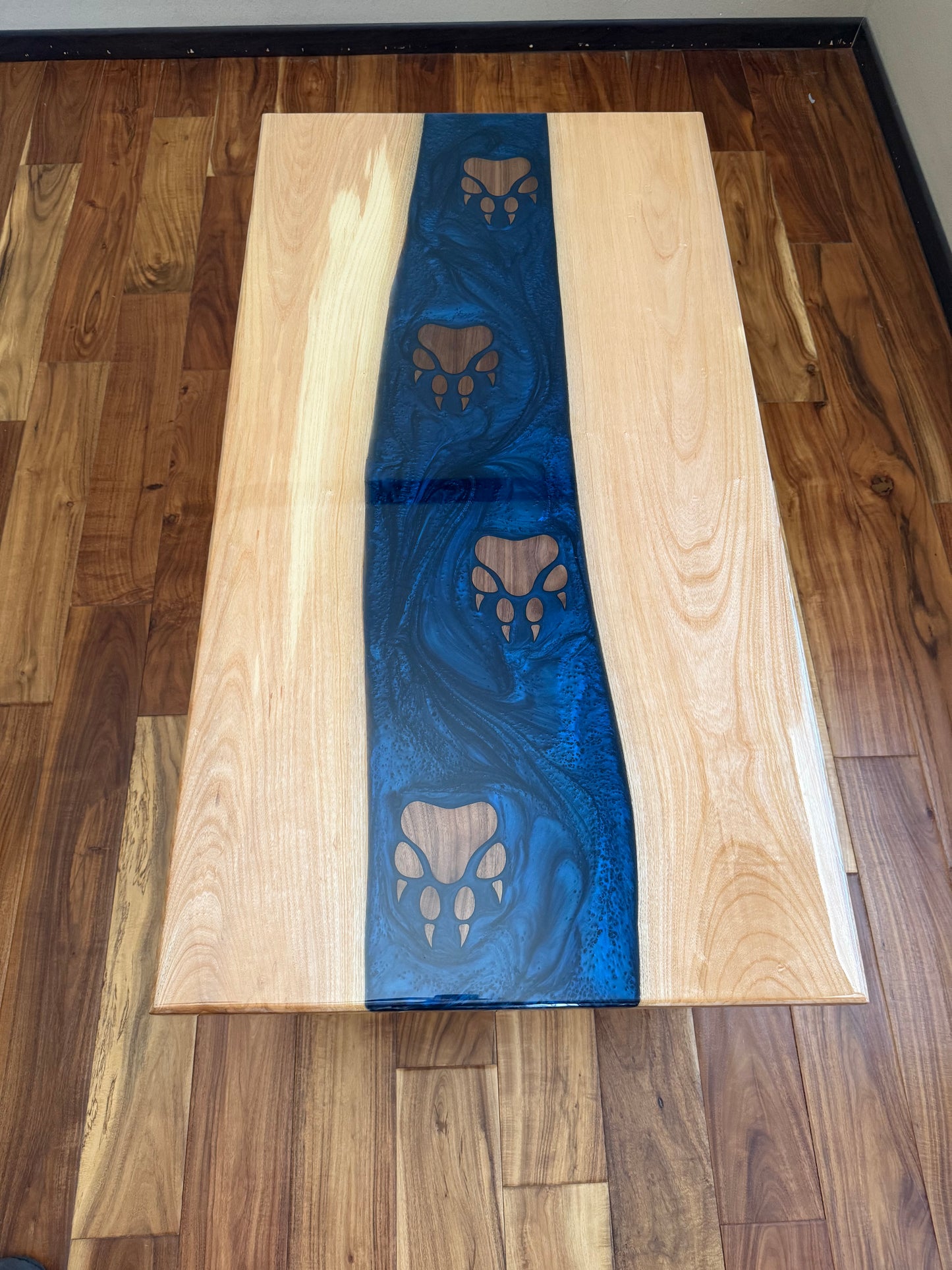 Ash and Walnut Epoxy River Coffee Table