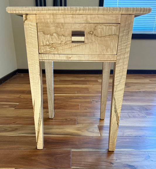 Walnut End and Curly Maple End Table/ Night Stand