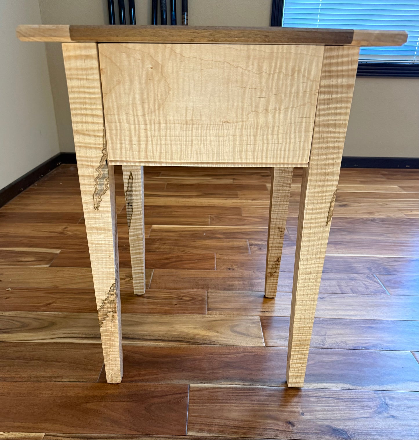 Walnut End and Curly Maple End Table/ Night Stand
