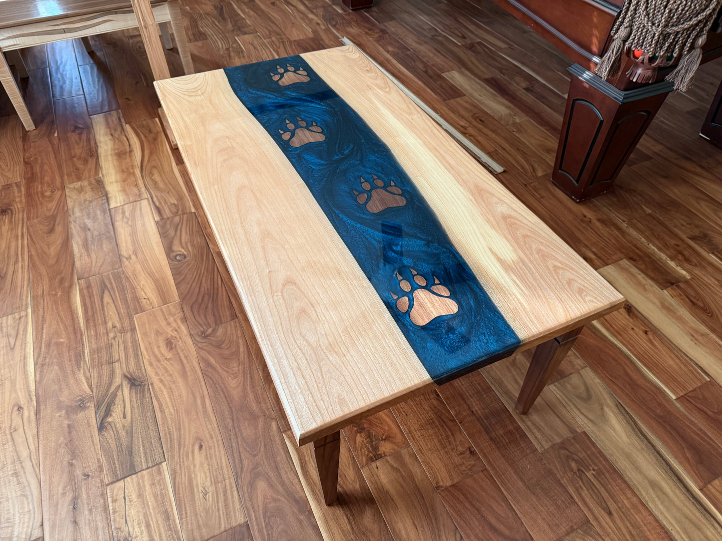 Ash and Walnut Epoxy River Coffee Table