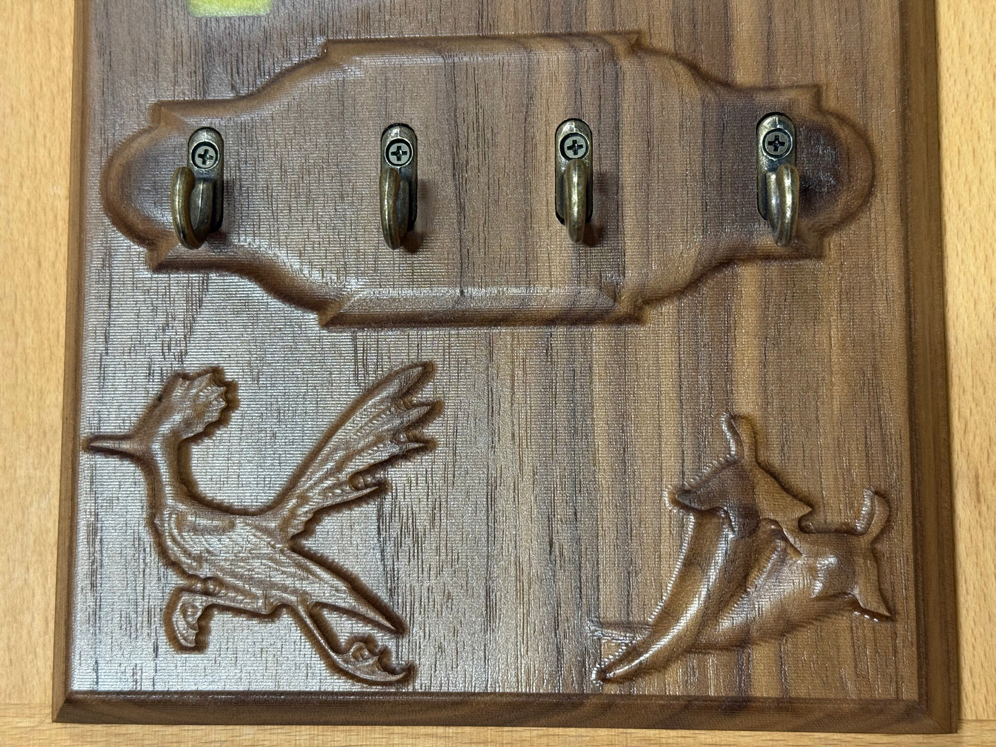 Revised Walnut New Mexico Key Rack with Zia Symbol