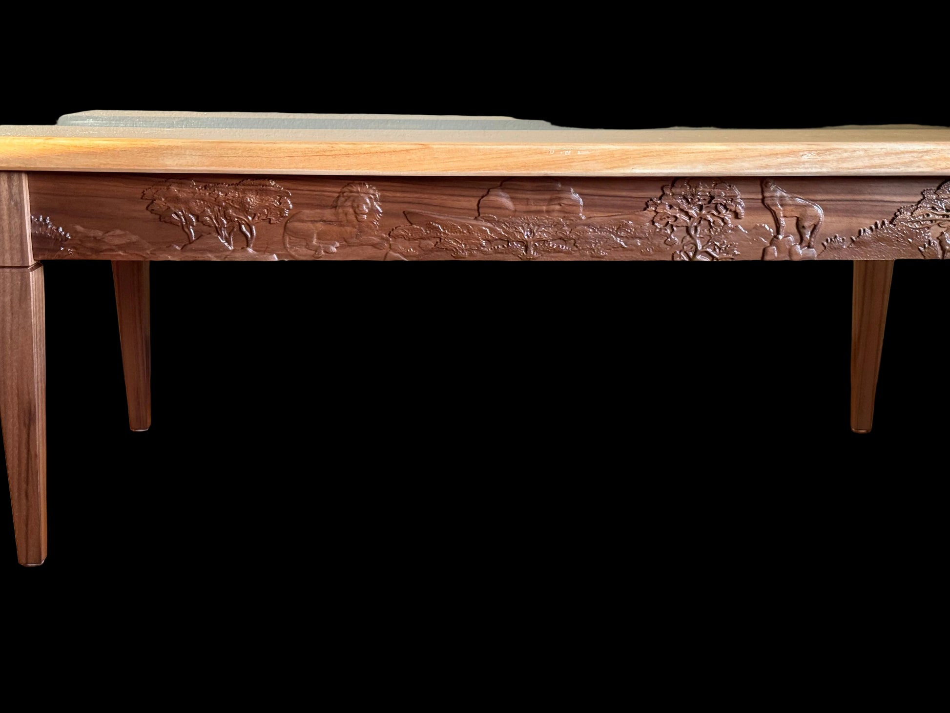 walnut wildlife carving 